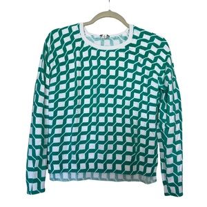 GAP WOMEN PRINTED GREEN LONG SLEEVES SHIRT SIZE M